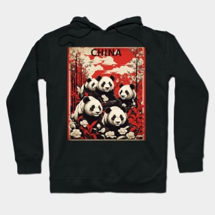 China Chinese Panda Bears Vintage Poster Tourism Poster Hoodie